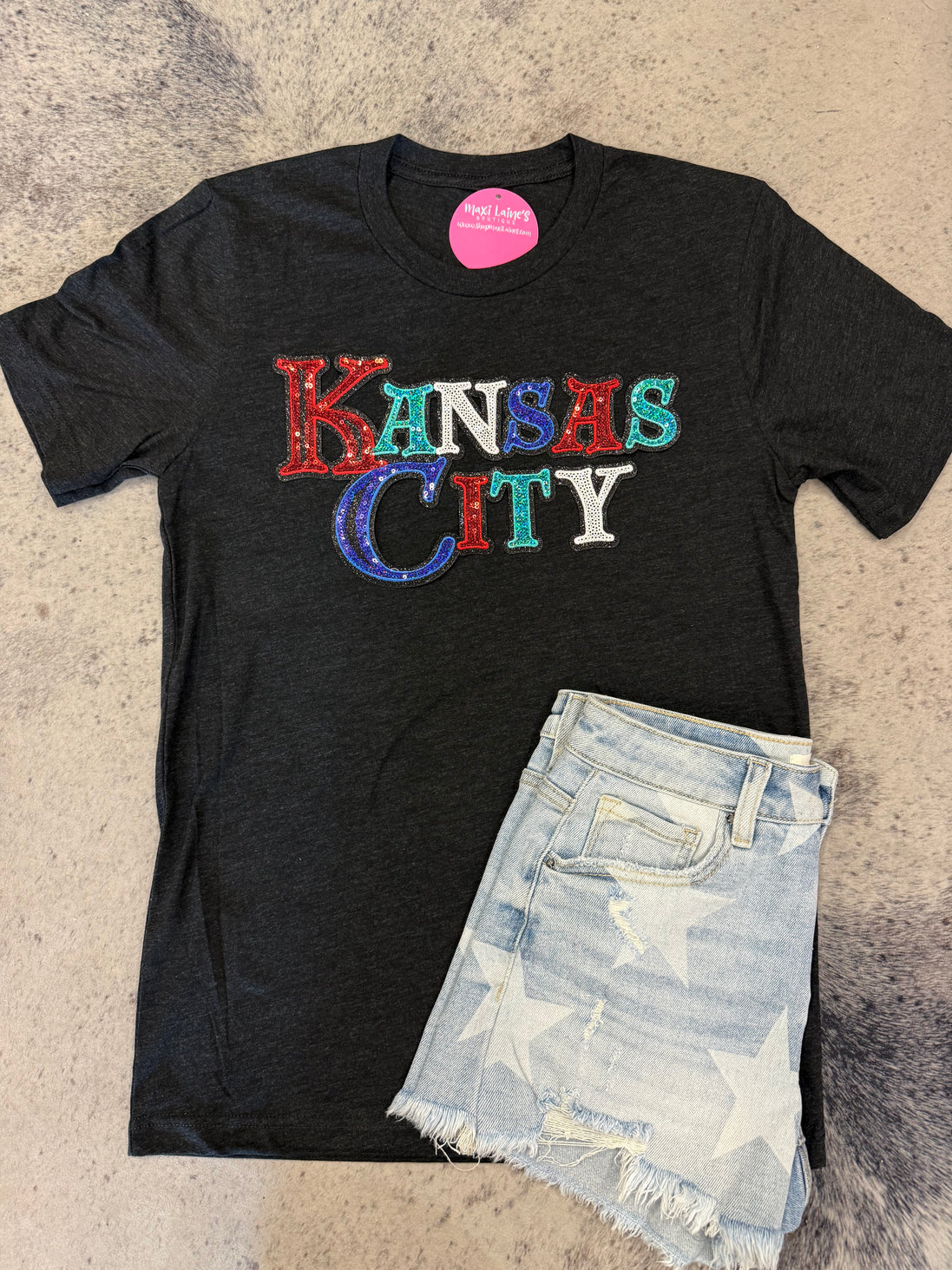 Kansas City Royals Chiefs Sporting Current Combo Tee w/Sequin Patch