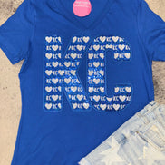 KC Heart Royals V-Neck Tee