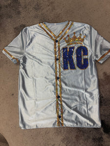 Royals Jersey w/Sequin Detailing (Gray Blue)