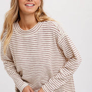 CREWNECK  SLOUCHY STRIPE TOP