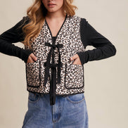 Leopard Print Quilted Vest