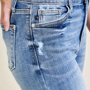JUDY BLUE High Waisted w/ Destroy Crop Wide Leg