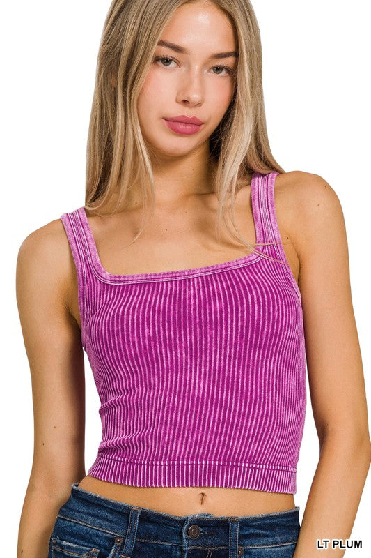 Reversible Neckline Cropped Tank