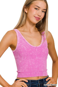 Reversible Neckline Cropped Tank