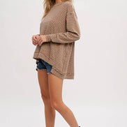 CREWNECK  SLOUCHY STRIPE TOP