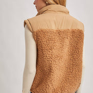 SHERPA CONTRAST HIGH STAND COLLAR VEST