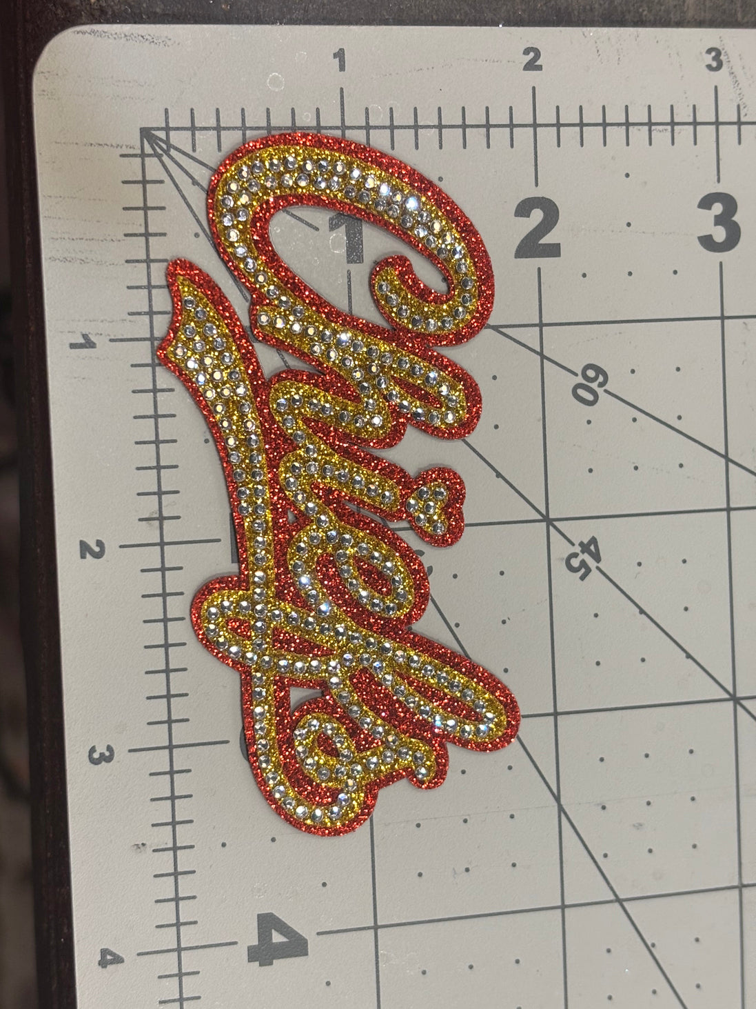 Rhinestone Transfer Chiefs Cursive w/ Underline