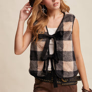 Reversible Tie-Front Fuzzy Vest