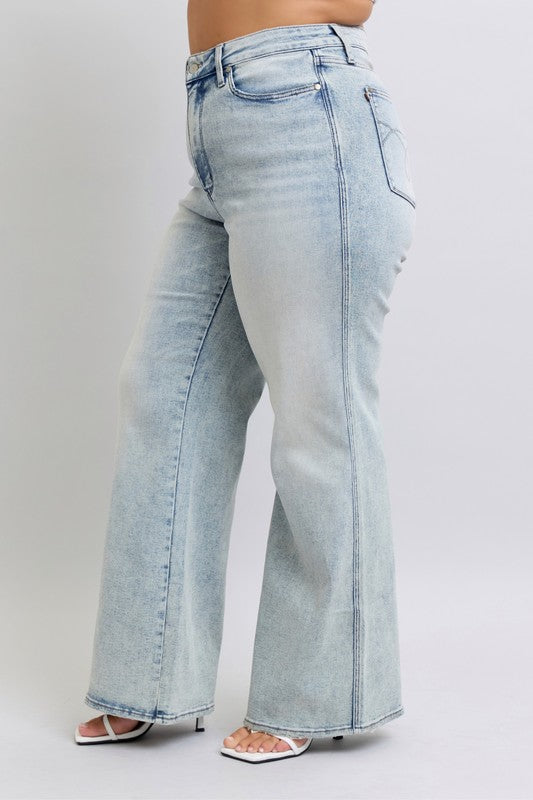 Sedona Retro Wide with Tummy Control Judy Blue Denim Jeans