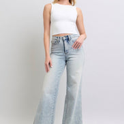 Sedona Retro Wide with Tummy Control Judy Blue Denim Jeans