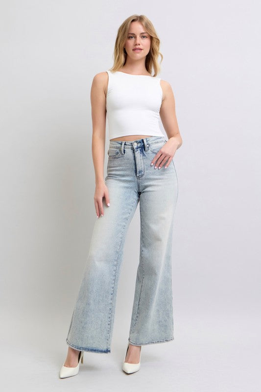 Sedona Retro Wide with Tummy Control Judy Blue Denim Jeans