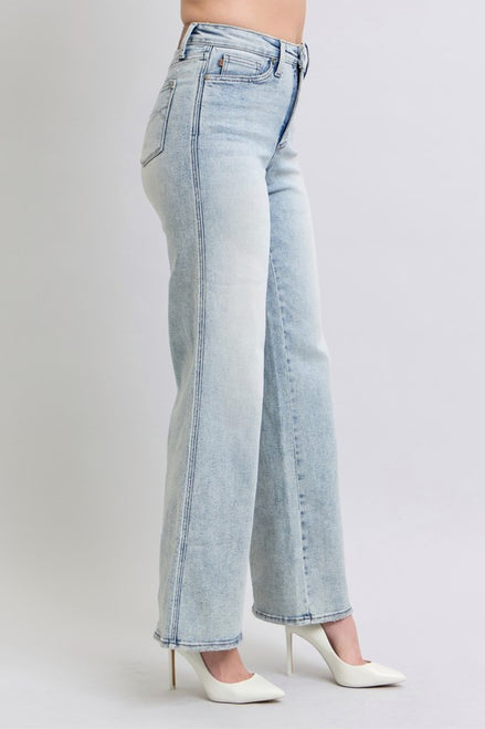 Sedona Retro Wide with Tummy Control Judy Blue Denim Jeans