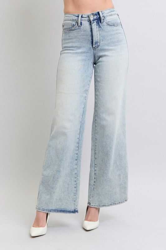 Sedona Retro Wide with Tummy Control Judy Blue Denim Jeans