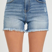 KeKe Medium Wash Risen Denim Shorts