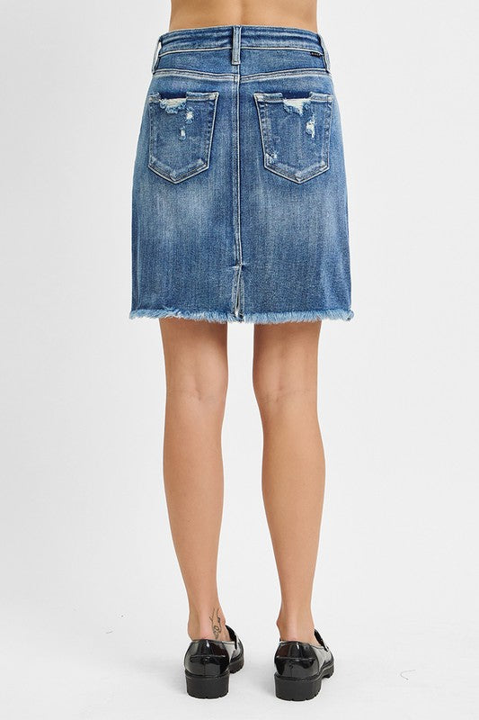 Jazzy Risen Denim Mid Length Skirt