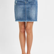 Jazzy Risen Denim Mid Length Skirt