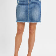 Jazzy Risen Denim Mid Length Skirt