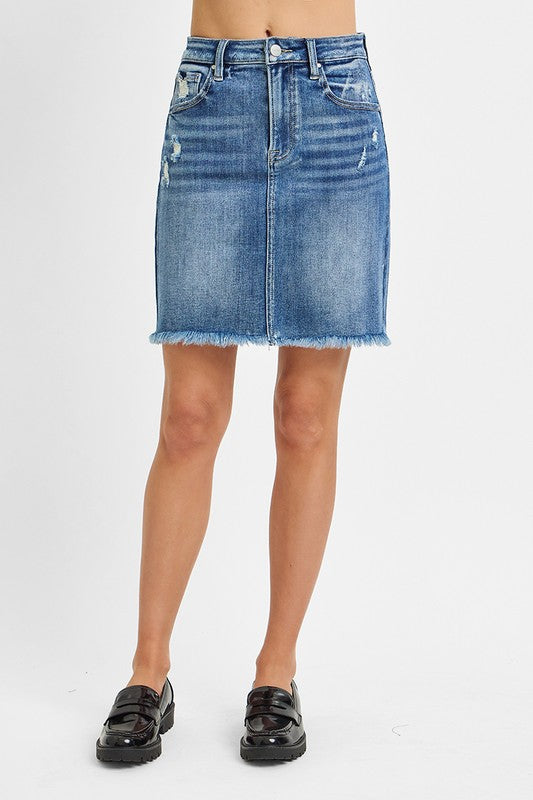 Jazzy Risen Denim Mid Length Skirt
