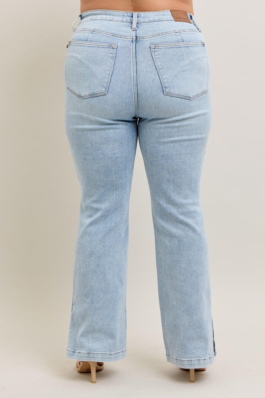 GiGi Vintage Wash w/Side Leg Slit Judy Blue Denim Jeans