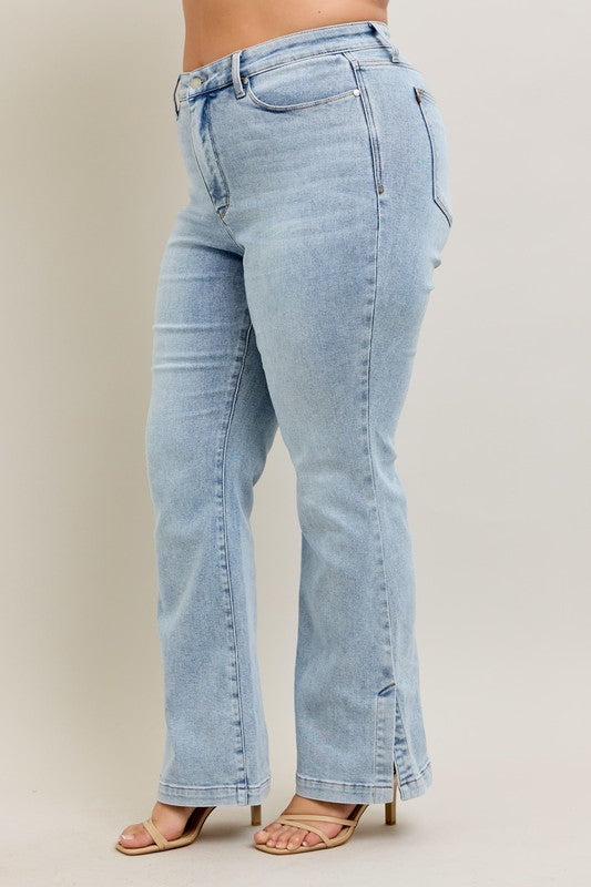 GiGi Vintage Wash w/Side Leg Slit Judy Blue Denim Jeans
