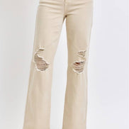 JUDY BLUE High Waisted Garment Dyed Destroy 90's Straight