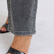JUDY BLUE High Waisted Rhinestone Straight