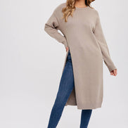 HIGH SLIT LONGLINE PULLOVER