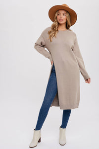 HIGH SLIT LONGLINE PULLOVER