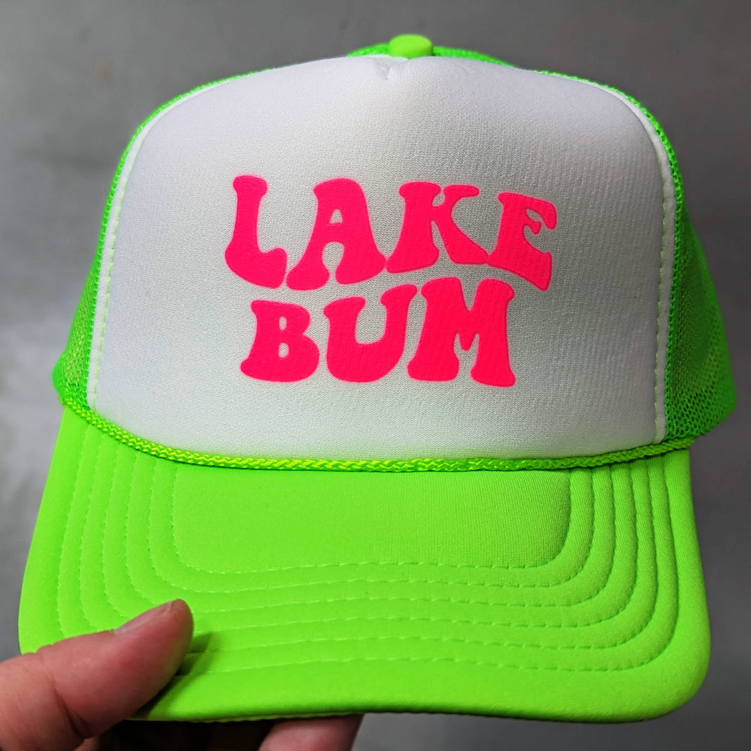 Lake Bum Neon Foam Trucker Hat