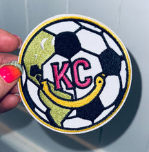 Load image into Gallery viewer, Kids Smiley Soccer Ball Embroidered Patch (3 inch)
