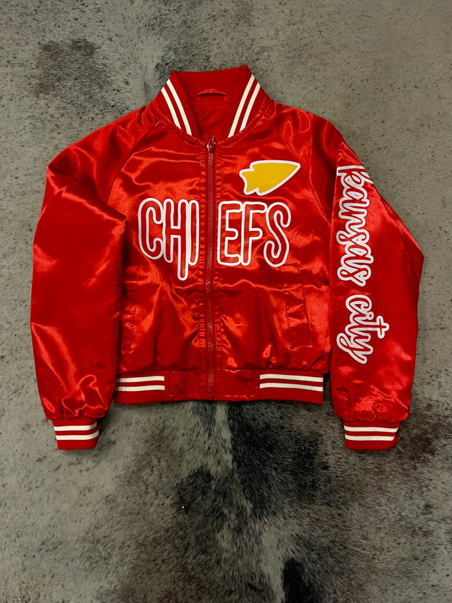 KIDS CHIEFS Satin Bomber Jacket