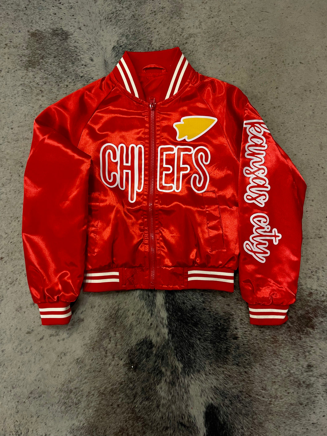 KIDS CHIEFS Satin Bomber Jacket