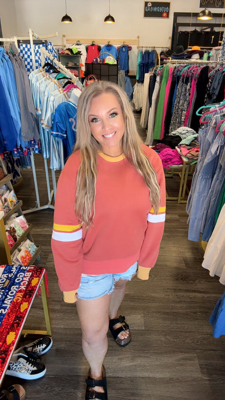 Retro First Down Side Slit Sweatshirt