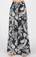 Wide Leg Pants w/Elastic Ruffled Waist