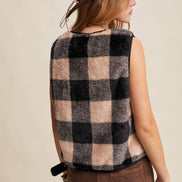 Reversible Tie-Front Fuzzy Vest