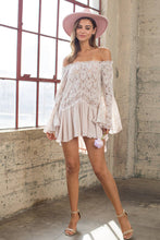 Load image into Gallery viewer, Off the Shoulder Lace Bell Sleeve Tunic Top
