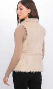 Suede Vest with Faux Fur Lining