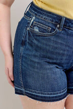 Load image into Gallery viewer, JUDY BLUE High Waisted Tummy Control Destroy Release Hem Shorts - PLUS
