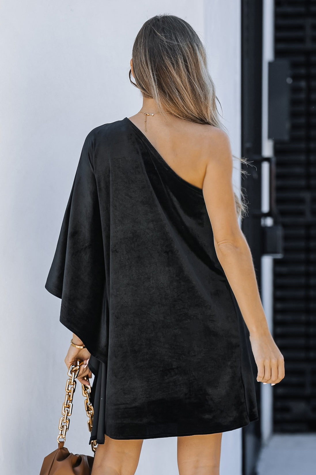 Velvet One Shoulder Dress