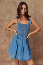 Load image into Gallery viewer, PD50500 - Charlotte Smocked Denim Dress
