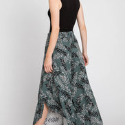 Overlap Front Split Thigh Pants (Slate)