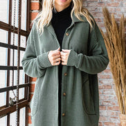 Ribbed Shacket w/Pockets