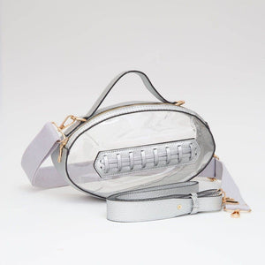 Clear Gameday Football Stitch Detail Crossbody Bag