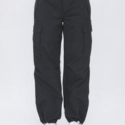 Button Cargo Pants with Elastic Waist Band