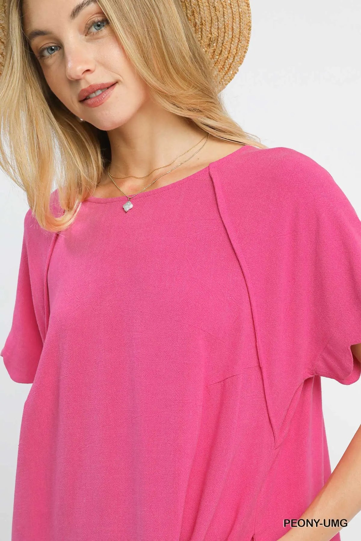 Scalloped Hem Flowy Linen Dress