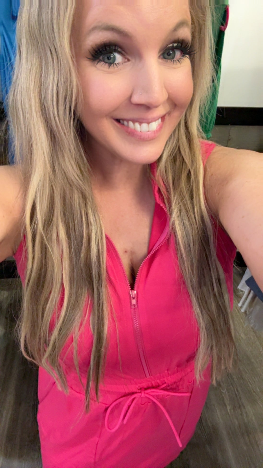Luxeknit Mini Dress w/Drawstring Tie (Hot Pink)