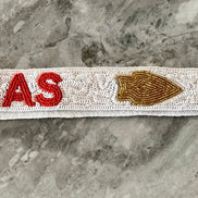 Kansas City Combo (Royals Chiefs) Adjustable Sequin and Bead Purse Strap
