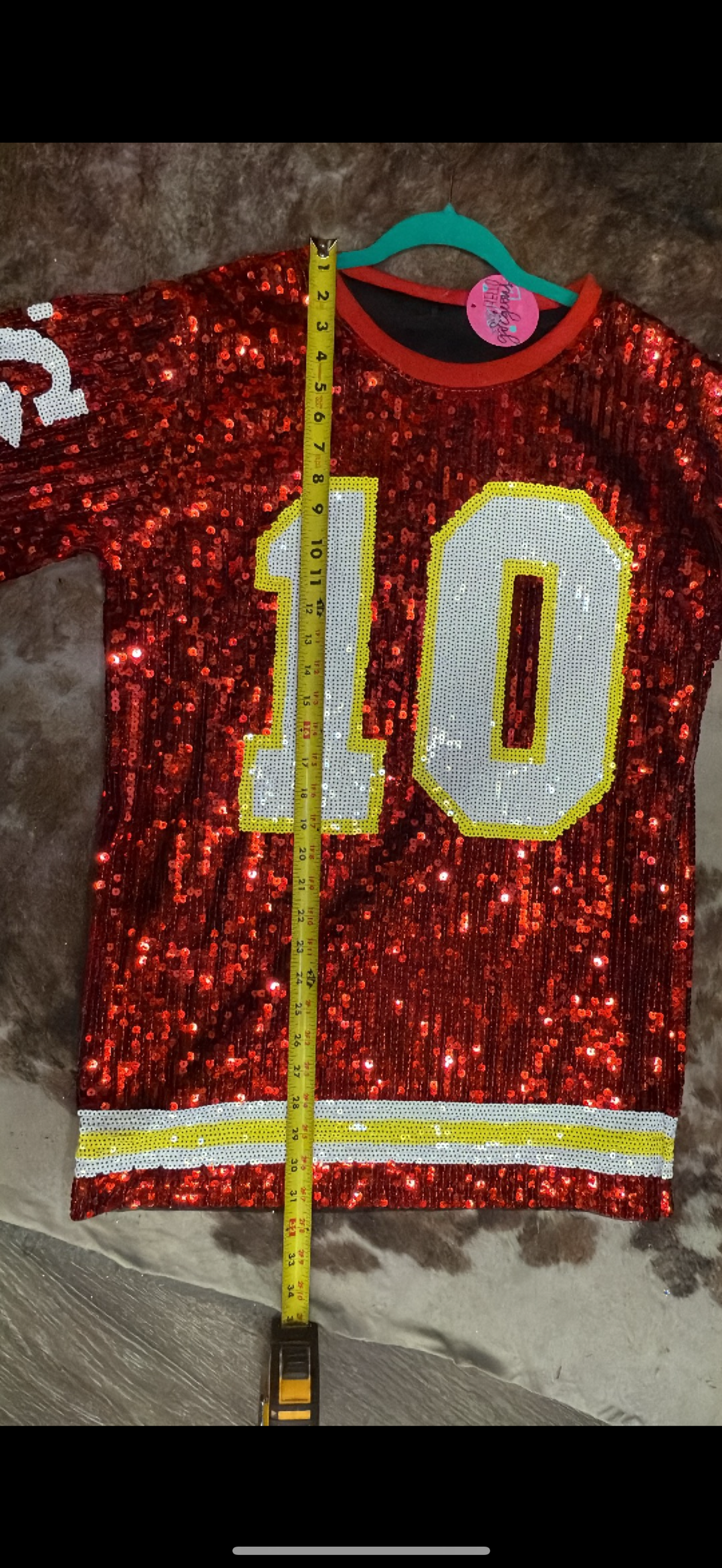 #10 Pacheco Chiefs Sequin Jersey Shirt Dress