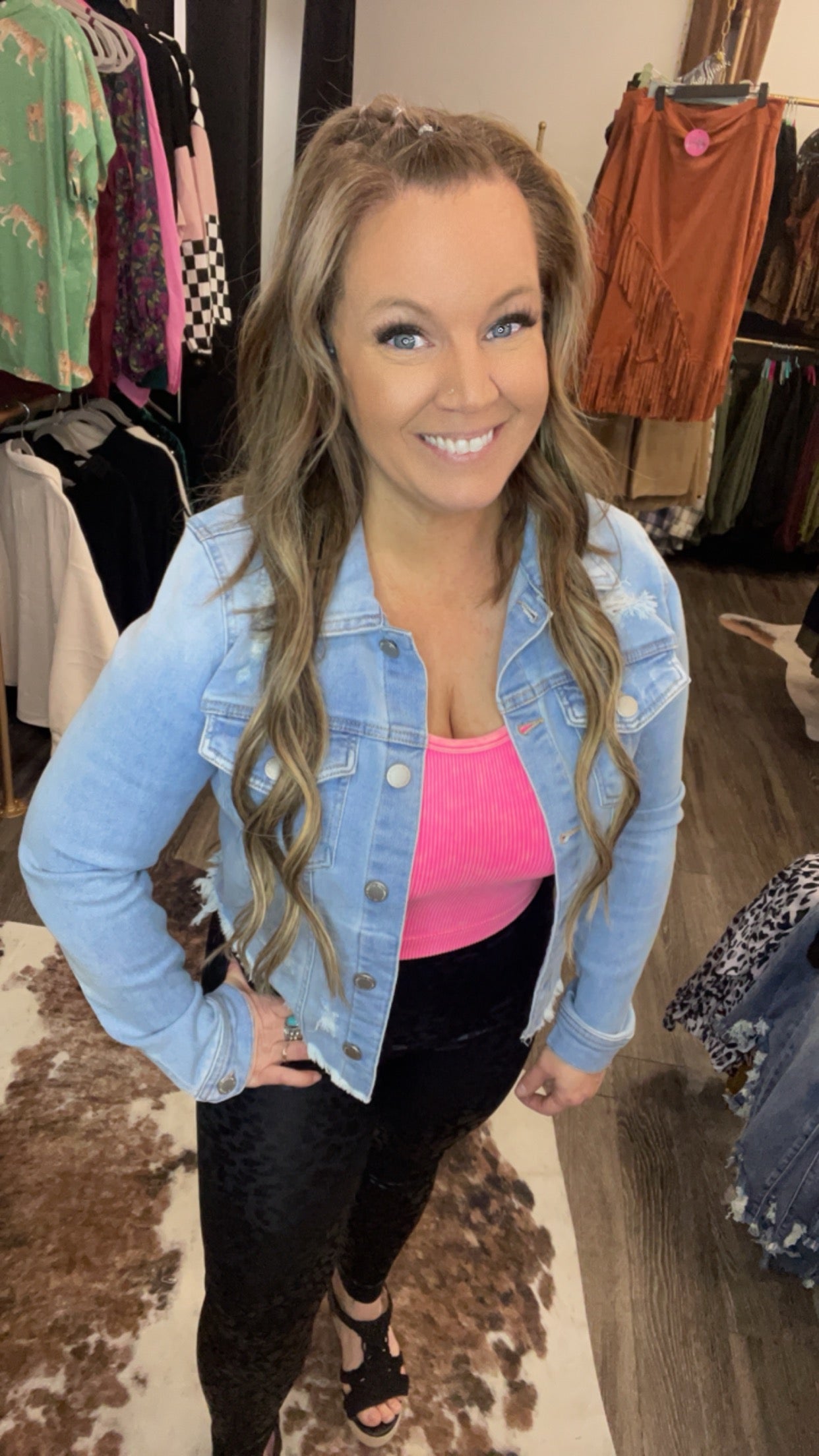 Frayed Hem Washed Jean Jacket
