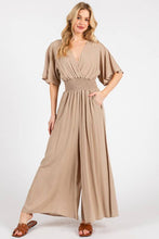Load image into Gallery viewer, Heavy Gauze Smocked Waist Jumpsuit - VNJU16605F
